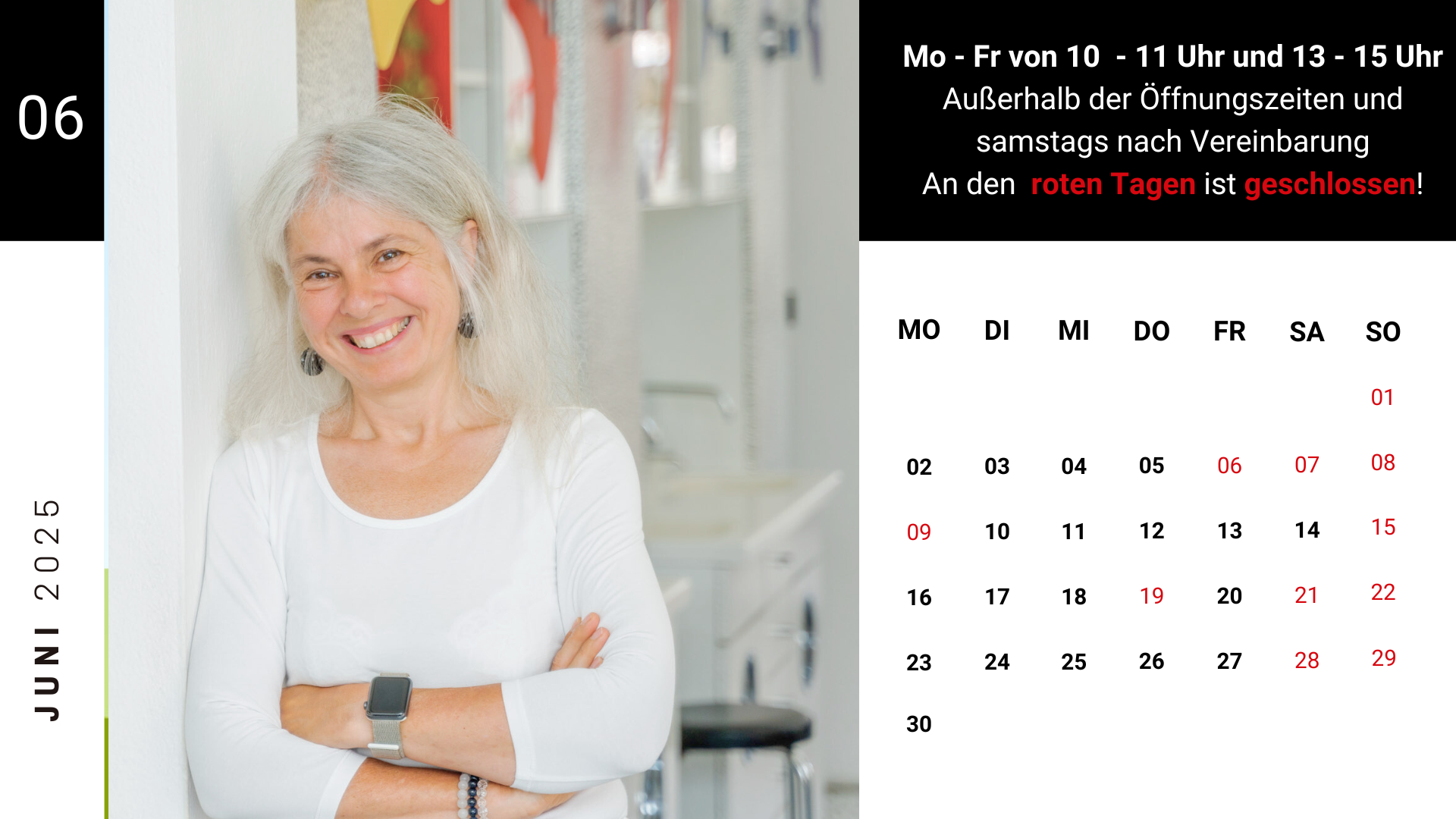 Öffnungszeiten Dr. Sabukoschek Juni 2025