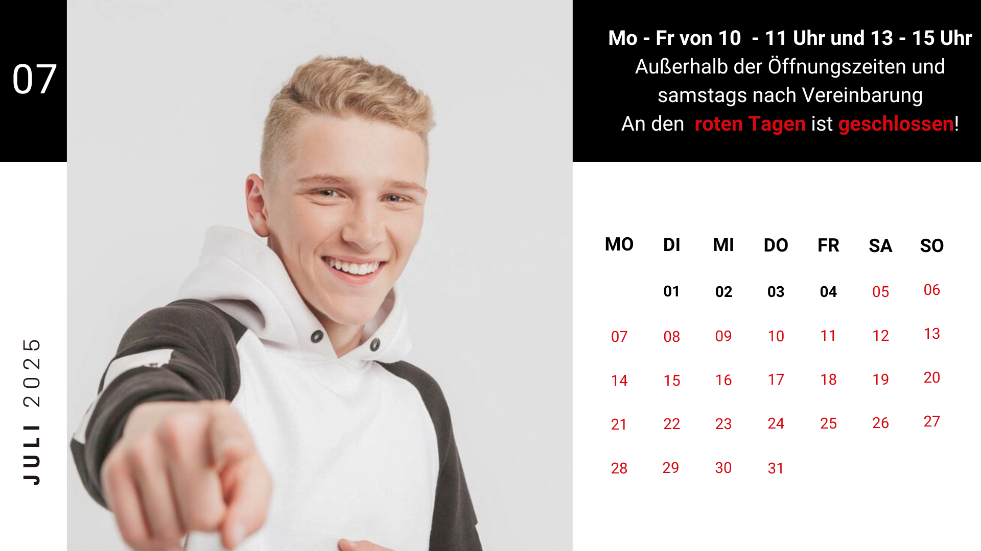 Öffnungszeiten Dr. Sabukoschek Juli 2025